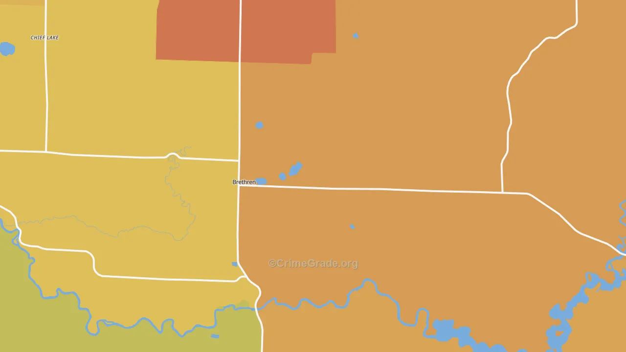 Brethren, MI Map of Robbery Rates