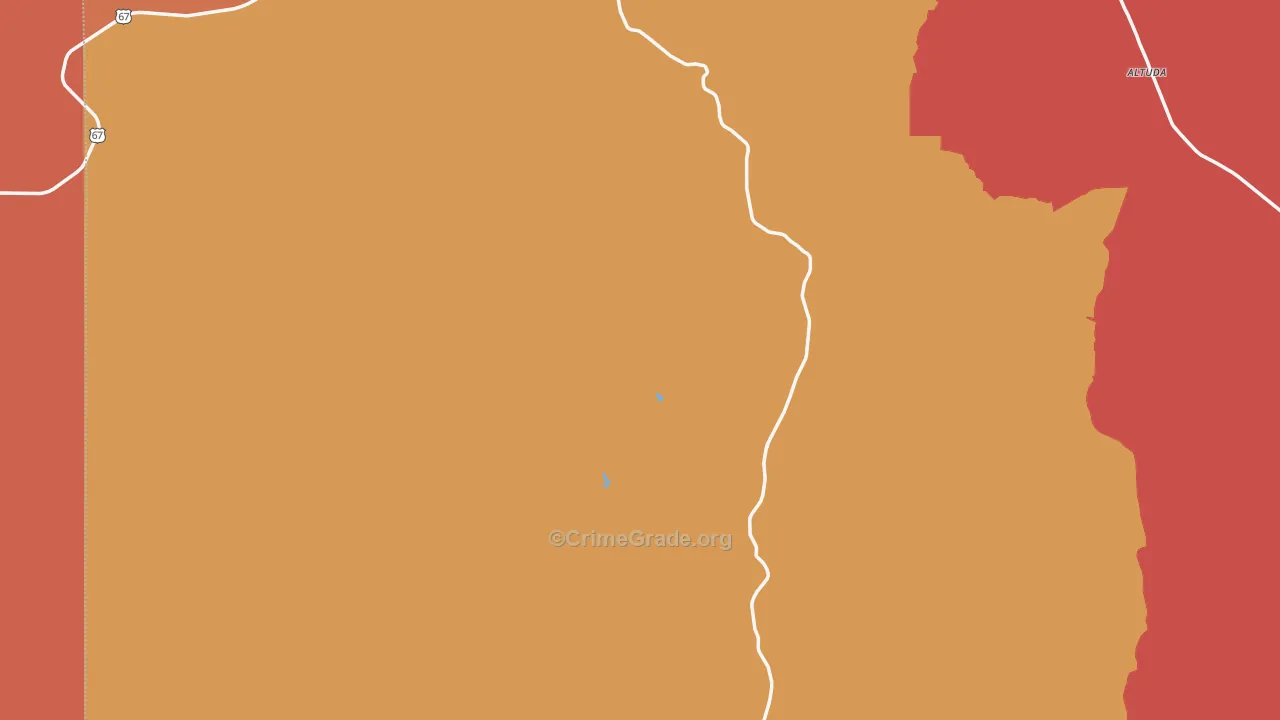 Brewster County, TX Map of Robbery Rates