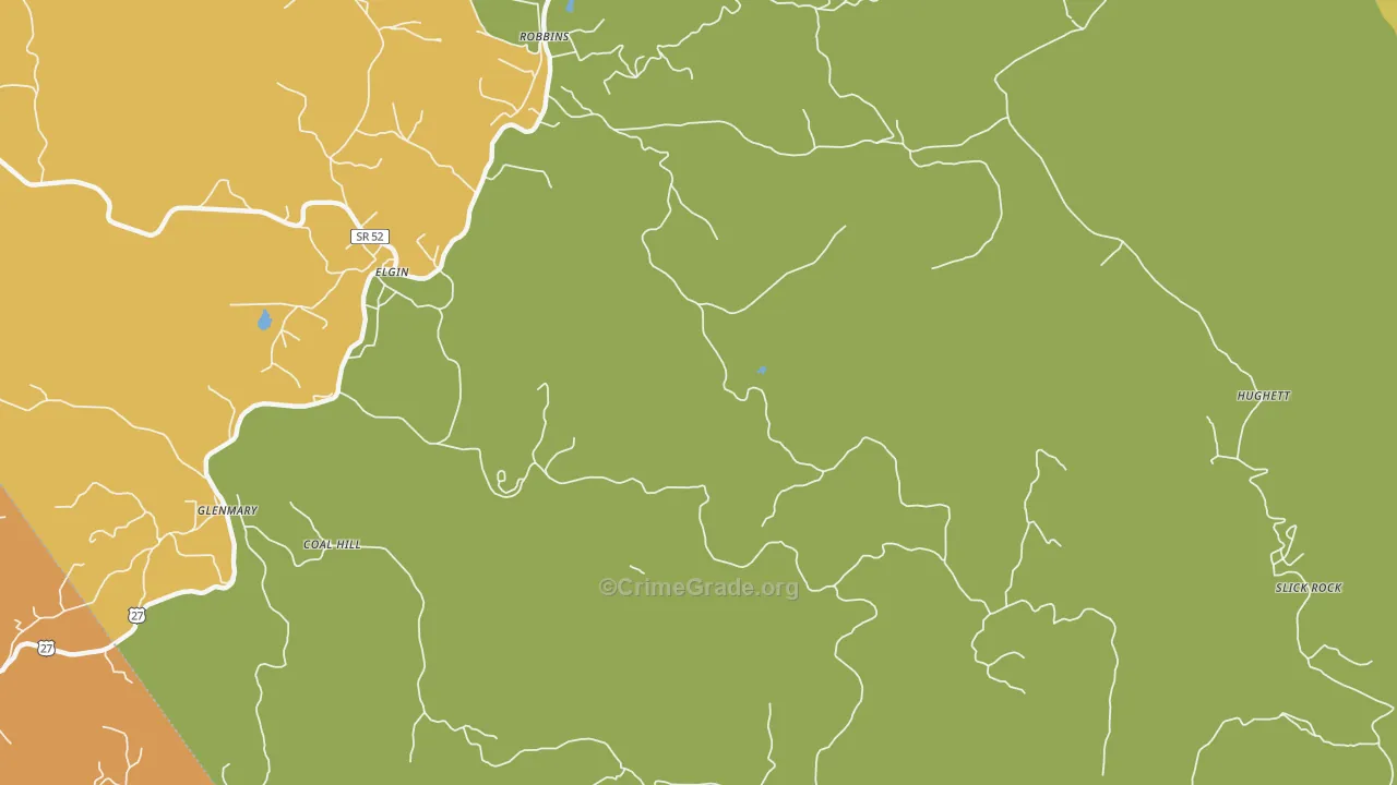 Brewstertown, TN Map of Robbery Rates