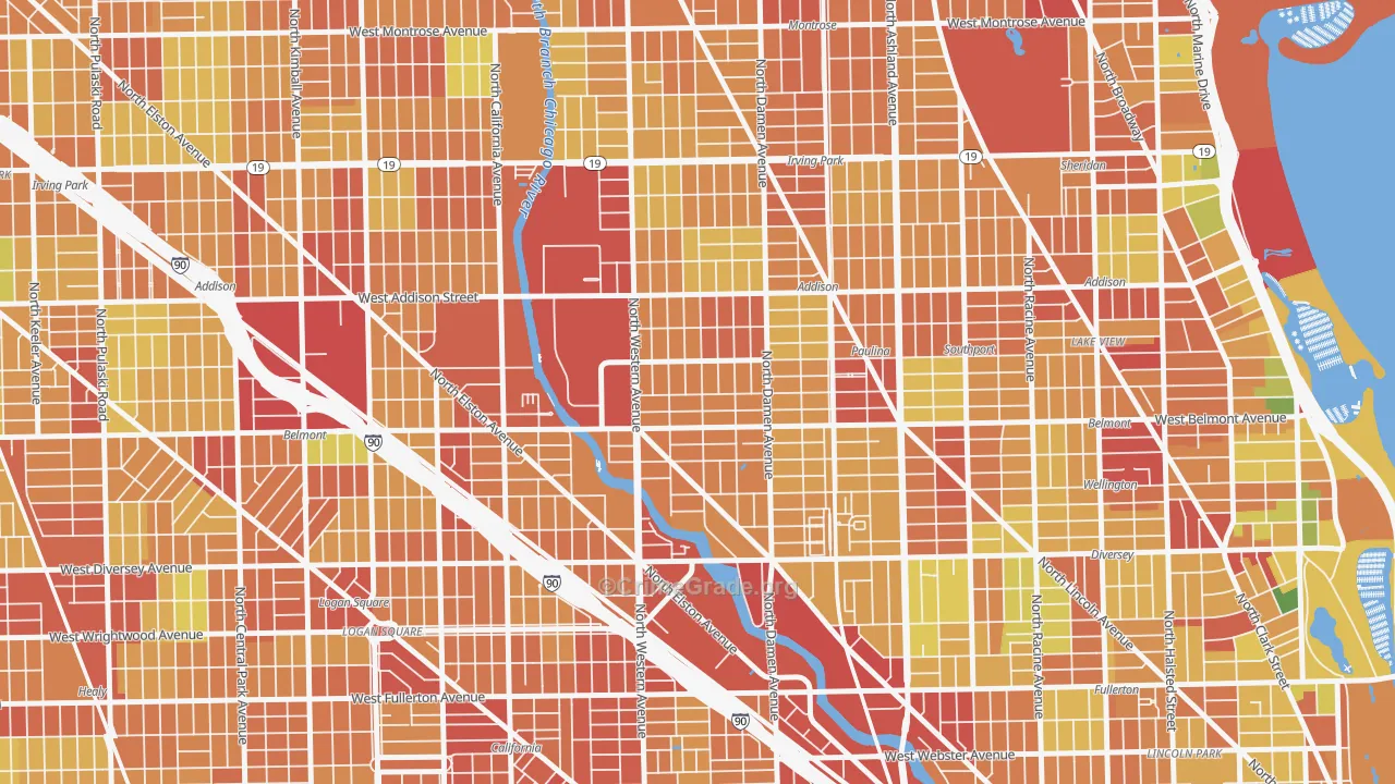 Bricktown, Chicago, IL Map of Robbery Rates