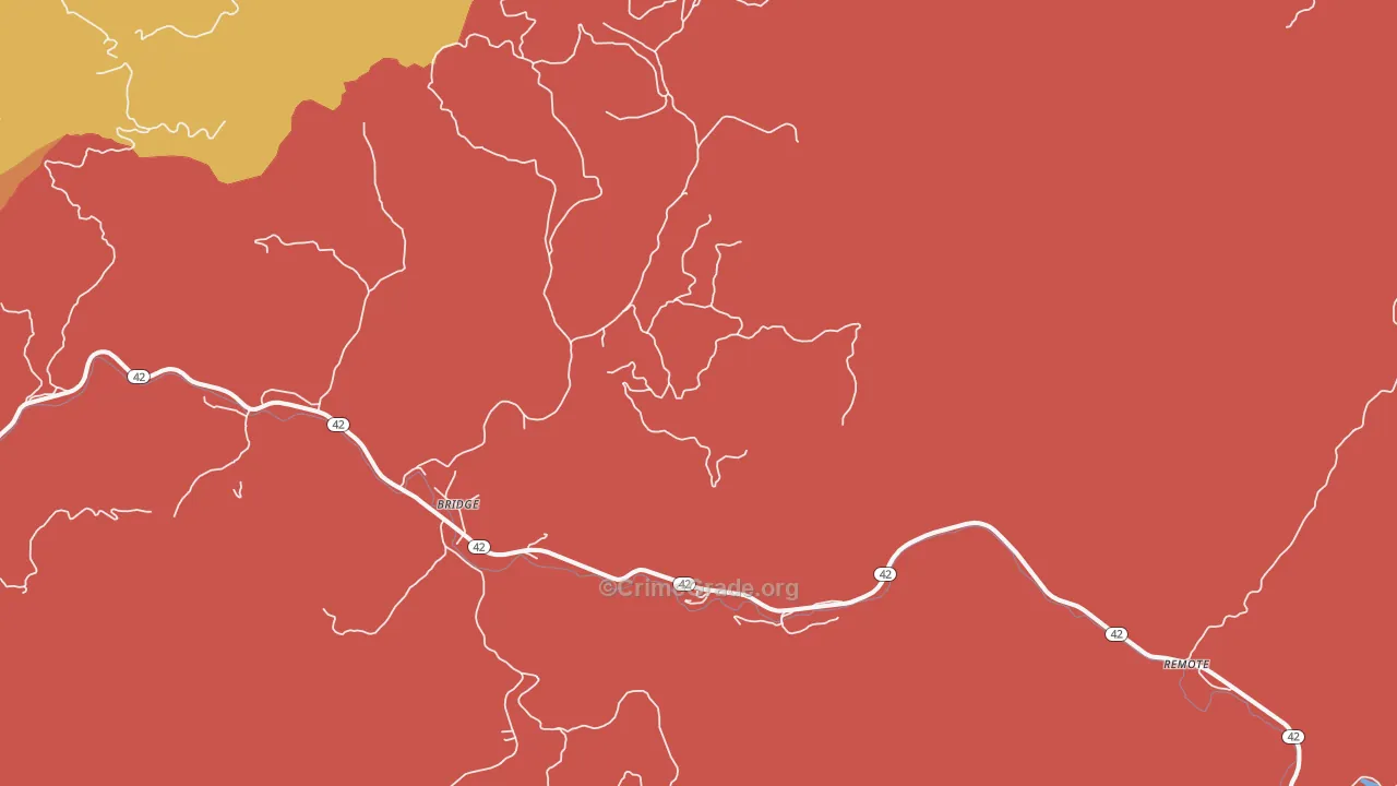 Bridge, OR Map of Robbery Rates