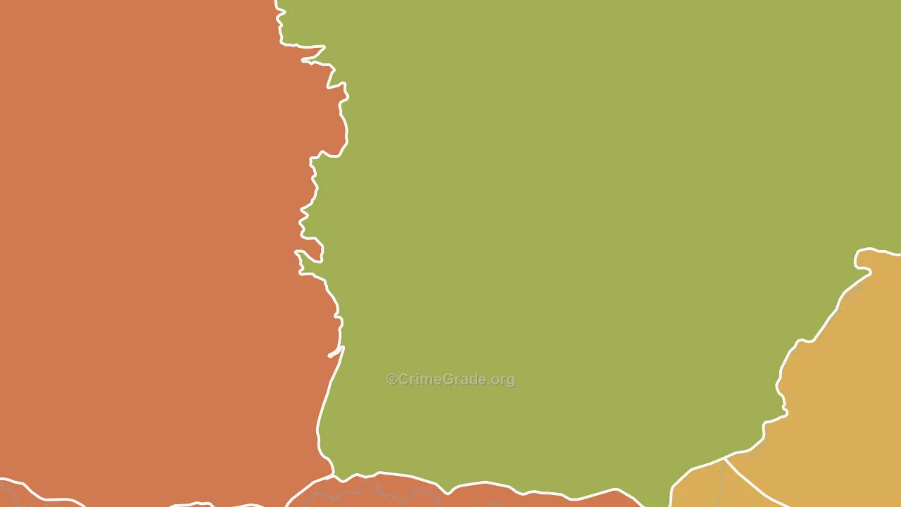 Bridgeport, OR Map of Robbery Rates