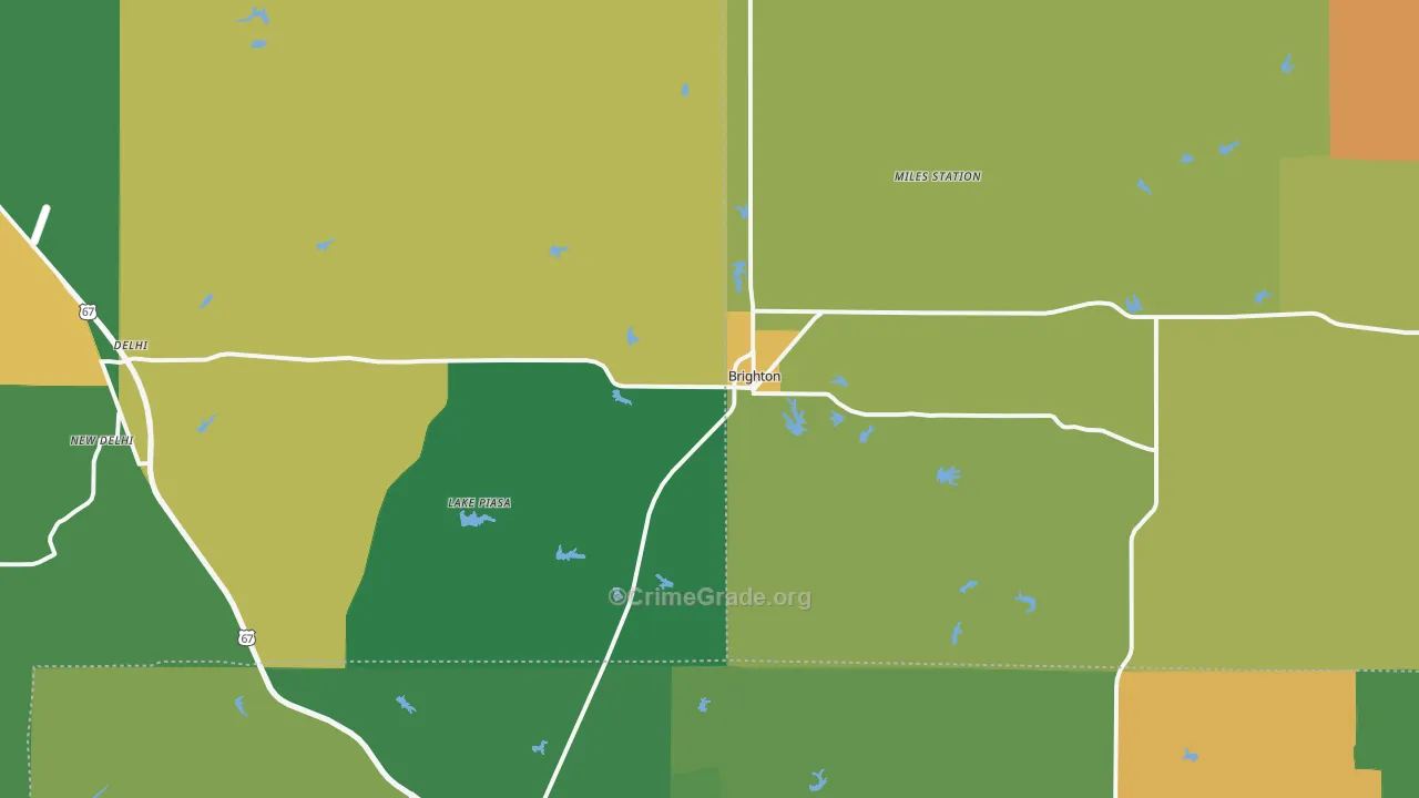 Brighton, IL Map of Robbery Rates