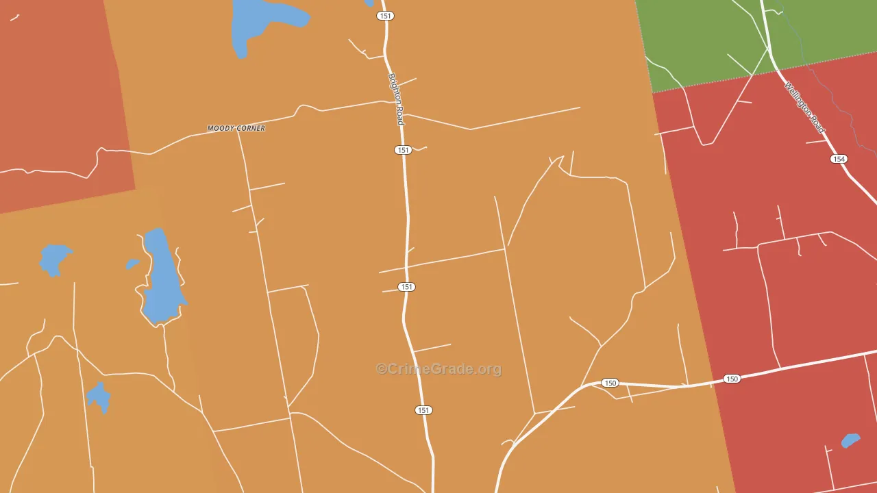 Brighton, ME Map of Robbery Rates