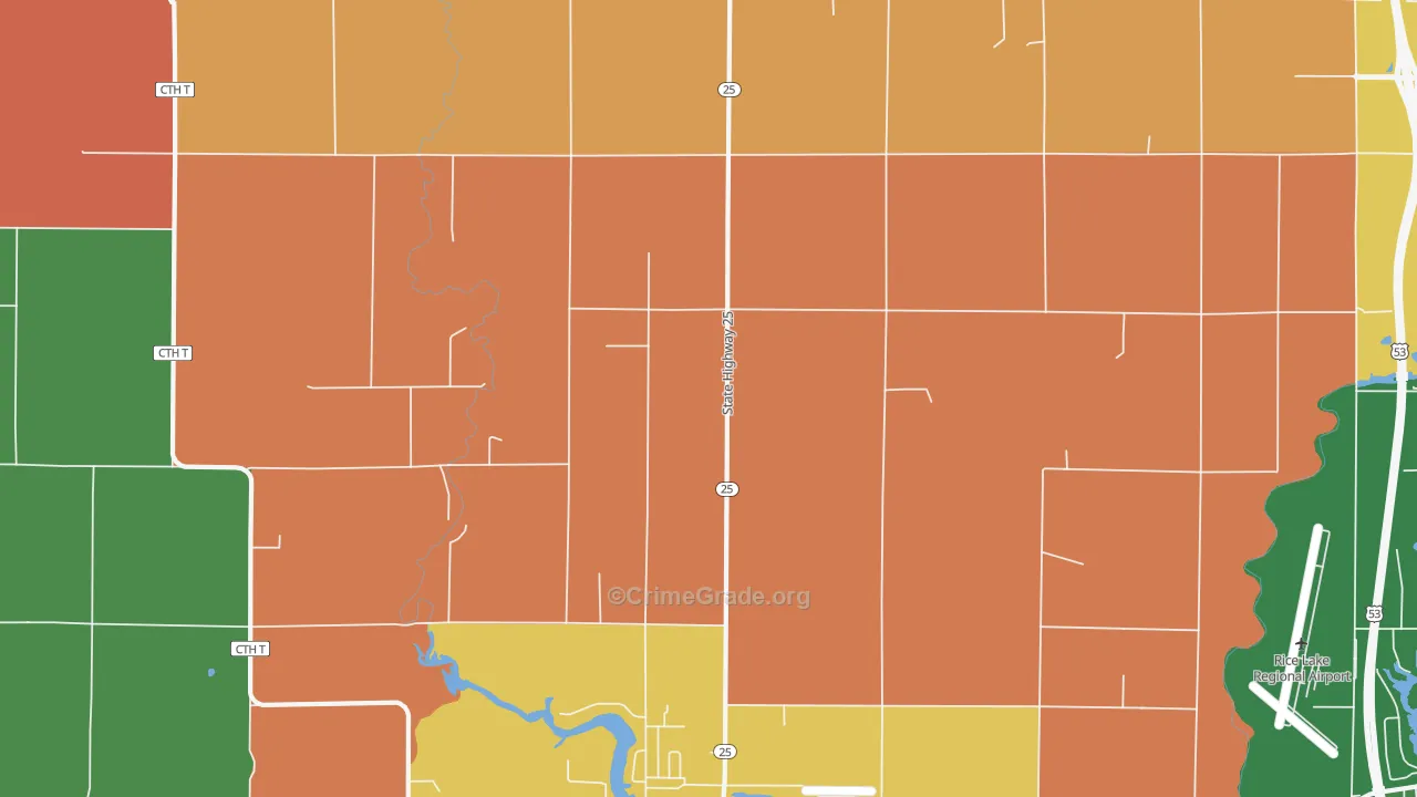 Brill, WI Map of Robbery Rates