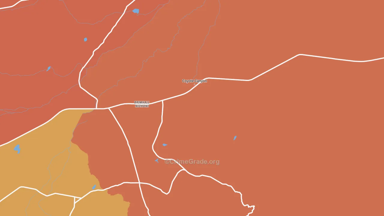 Brimhall, NM Map of Robbery Rates