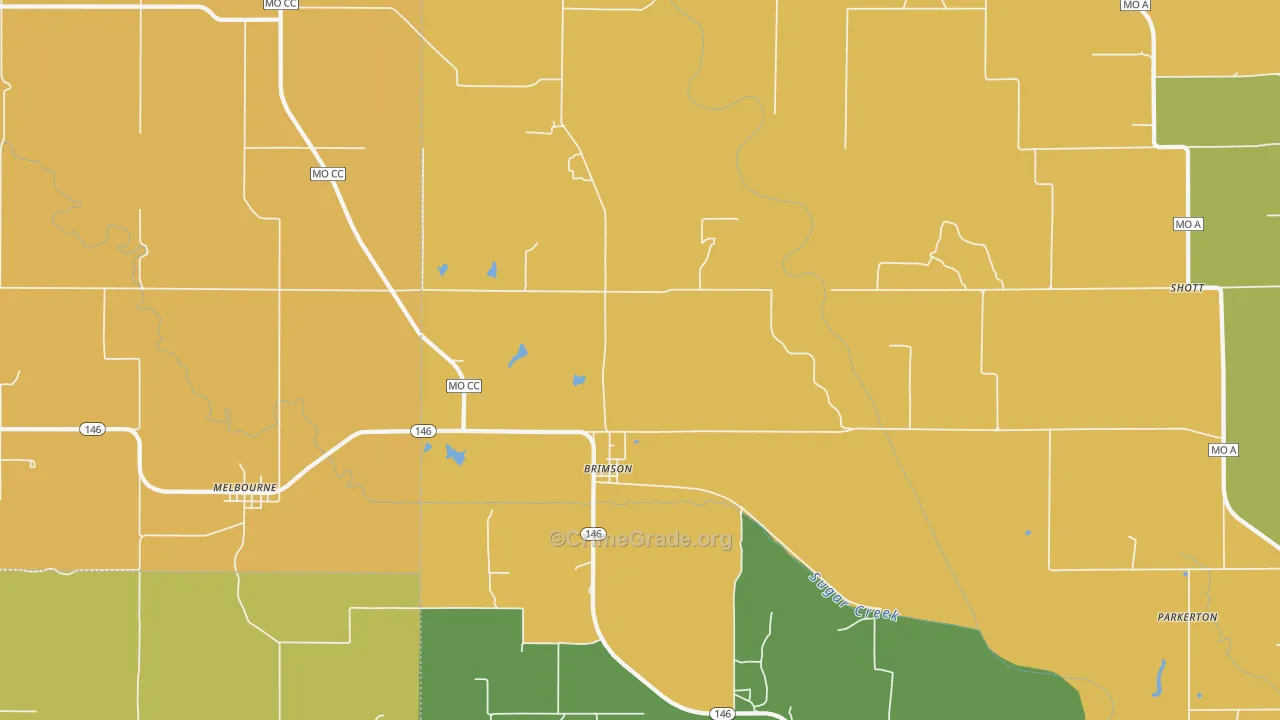 Brimson, MO Map of Robbery Rates