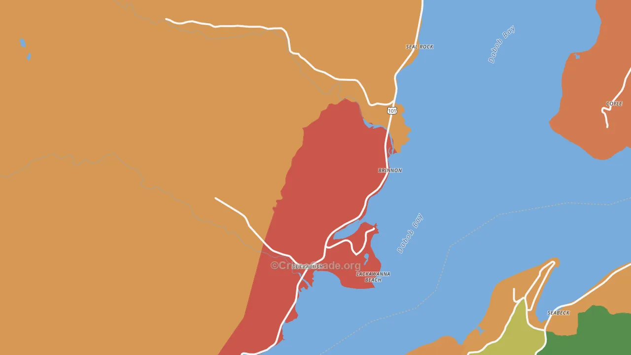 Brinnon, WA Map of Robbery Rates