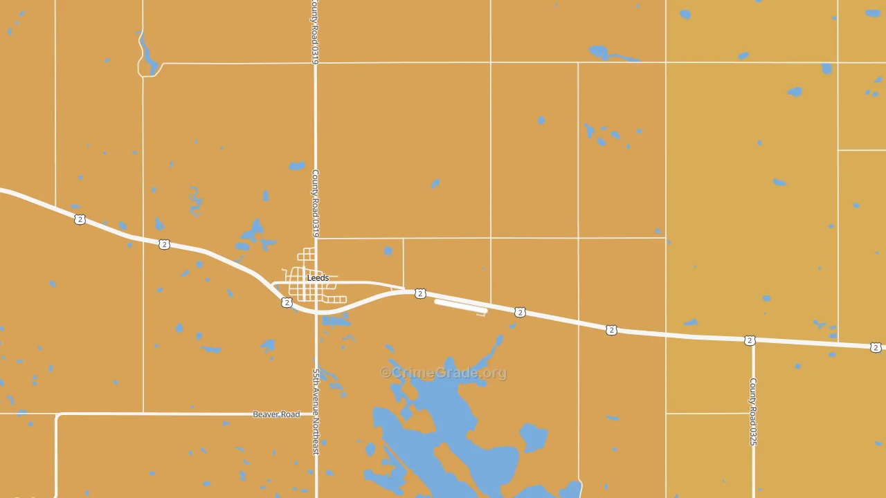 Brinsmade, ND Map of Robbery Rates
