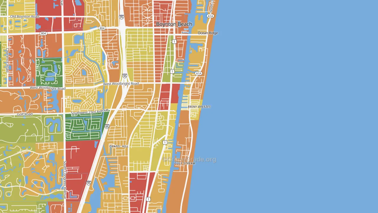 Briny Breezes, FL Map of Robbery Rates