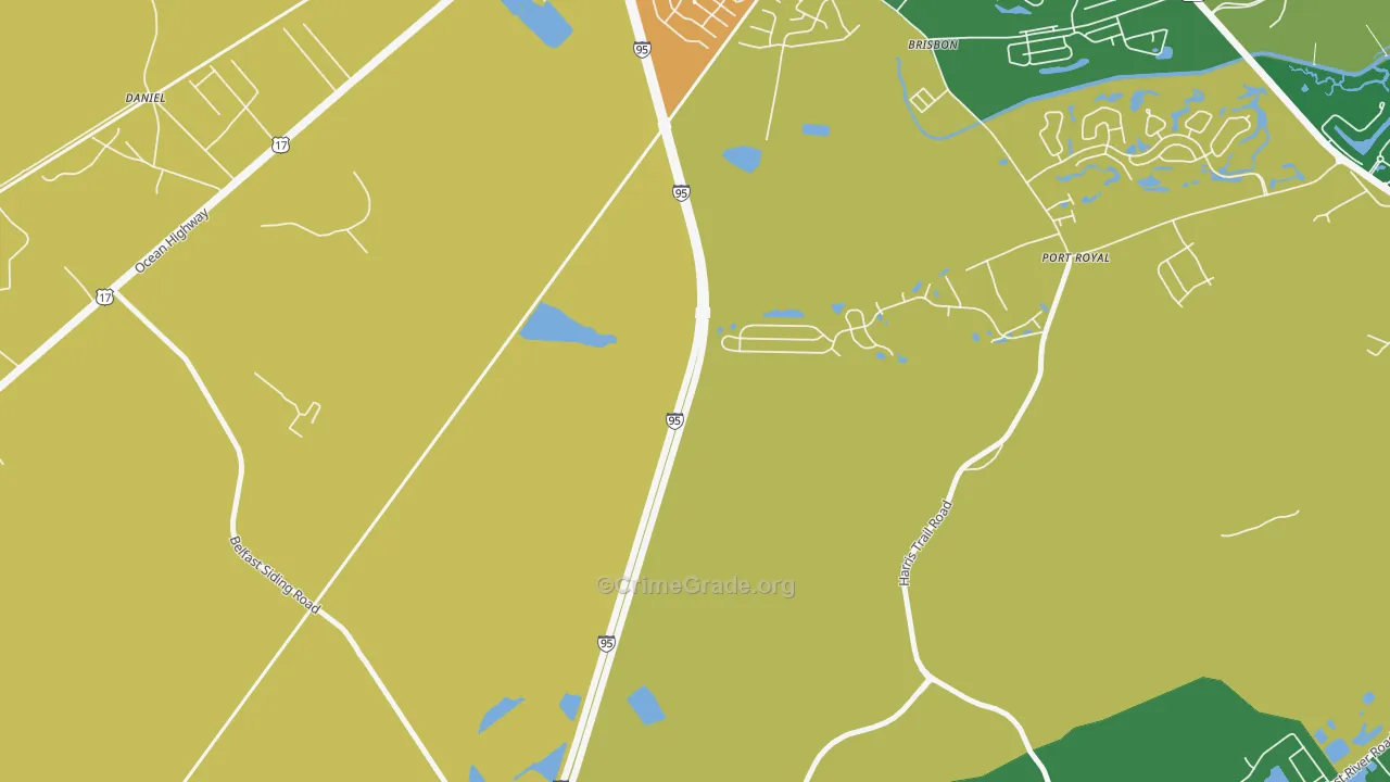 Brisbon, GA Map of Robbery Rates