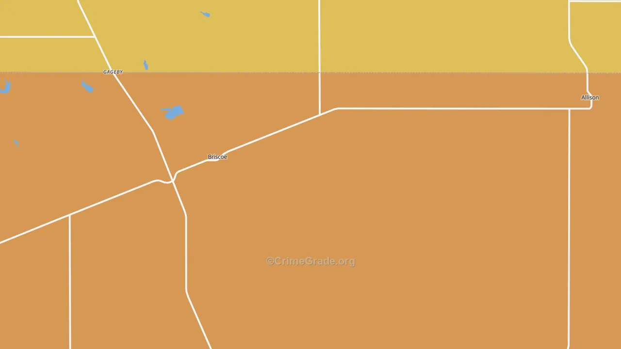 Briscoe, TX Map of Robbery Rates