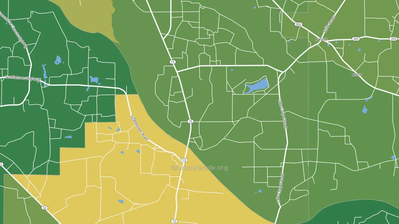 Bristol, GA Map of Robbery Rates