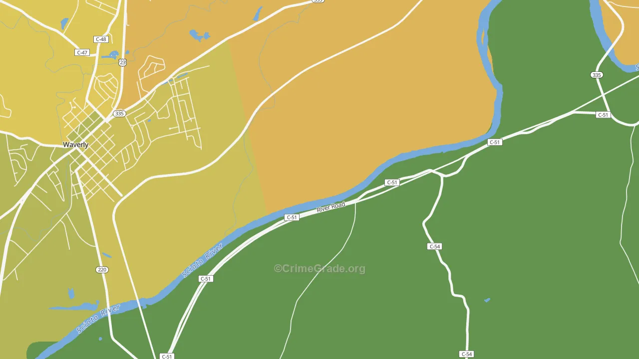 Bristol Village, OH Map of Robbery Rates