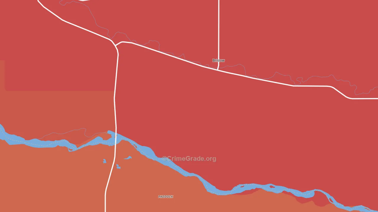 Bristow, NE Map of Robbery Rates