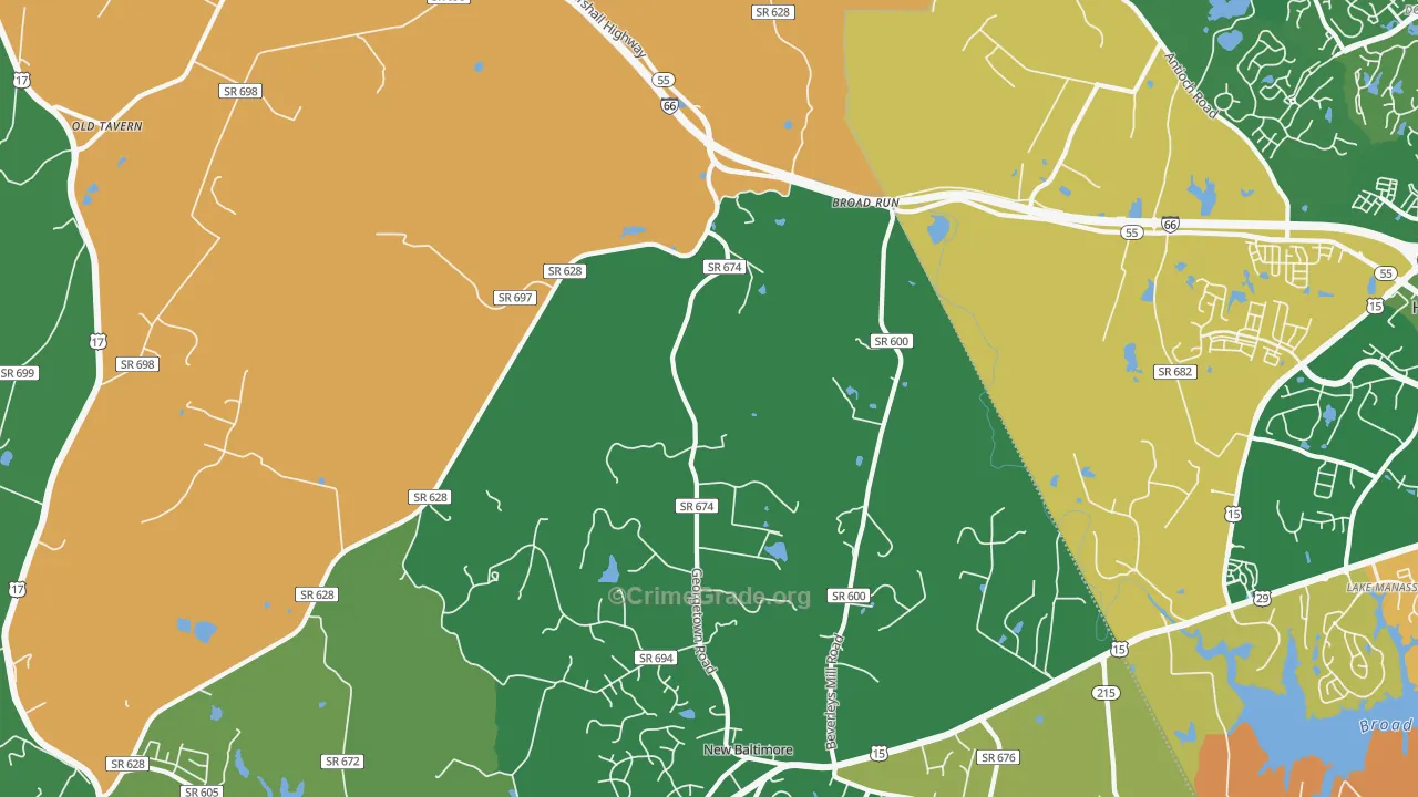Broad Run, VA Map of Robbery Rates