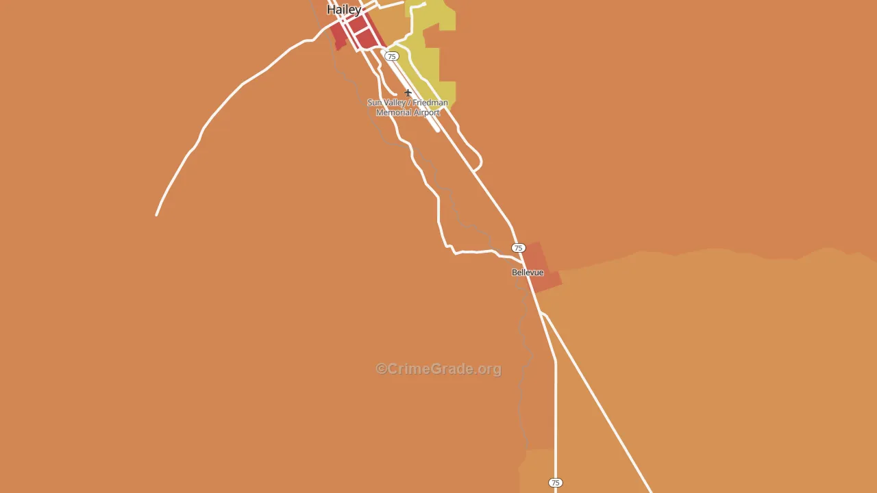 Broadford, ID Map of Robbery Rates