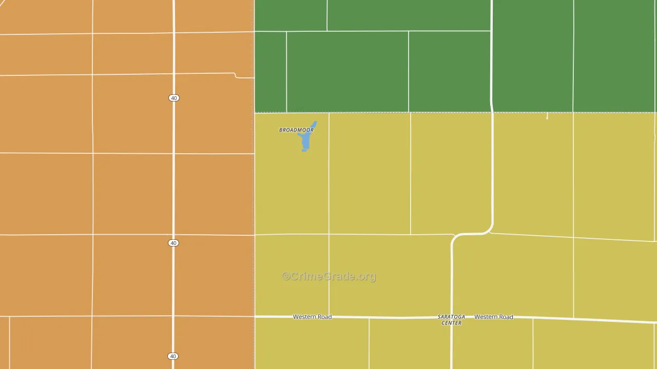 Broadmoor, IL Map of Robbery Rates