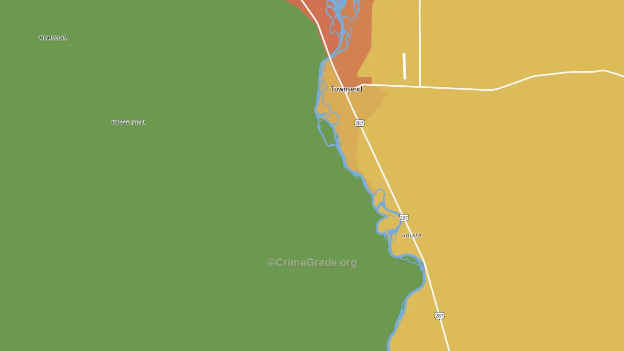 Broadwater County, MT Map of Robbery Rates