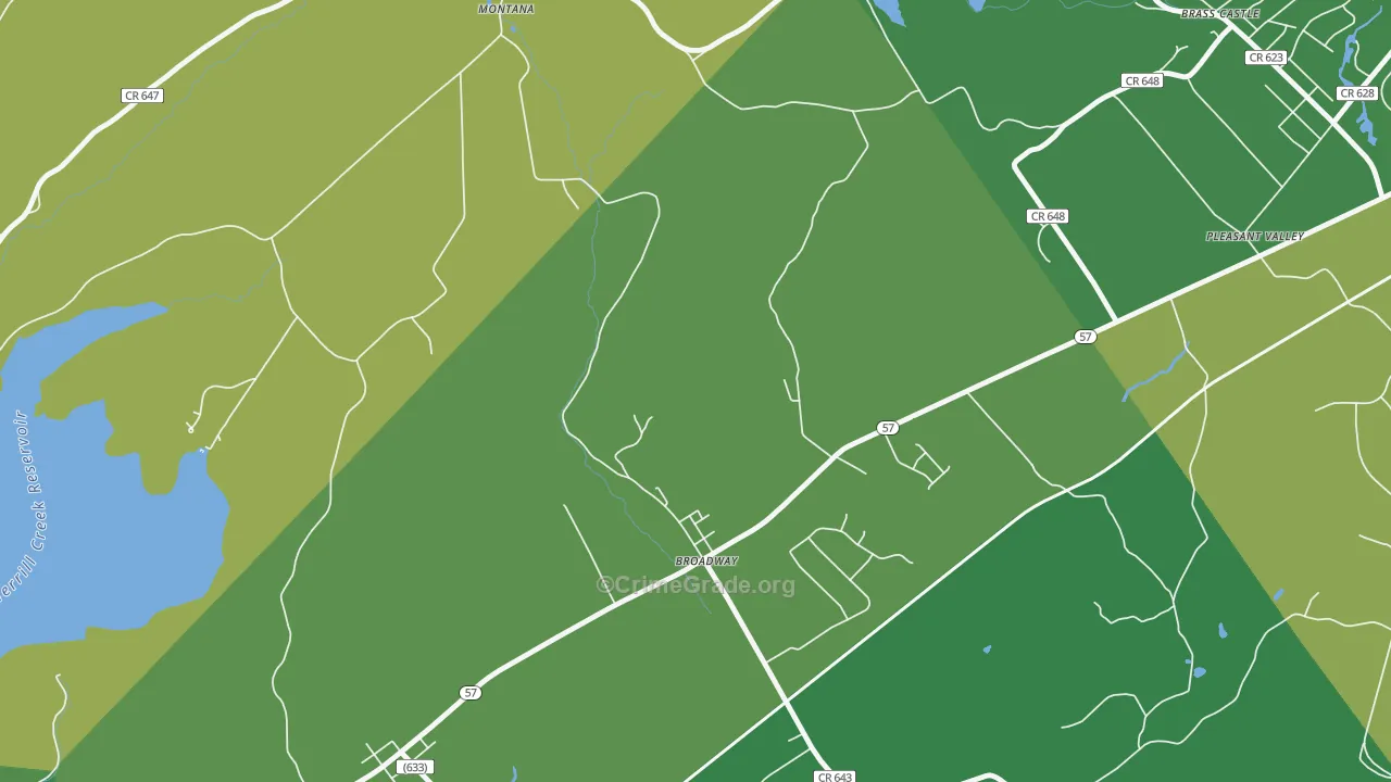 Broadway, NJ Map of Robbery Rates