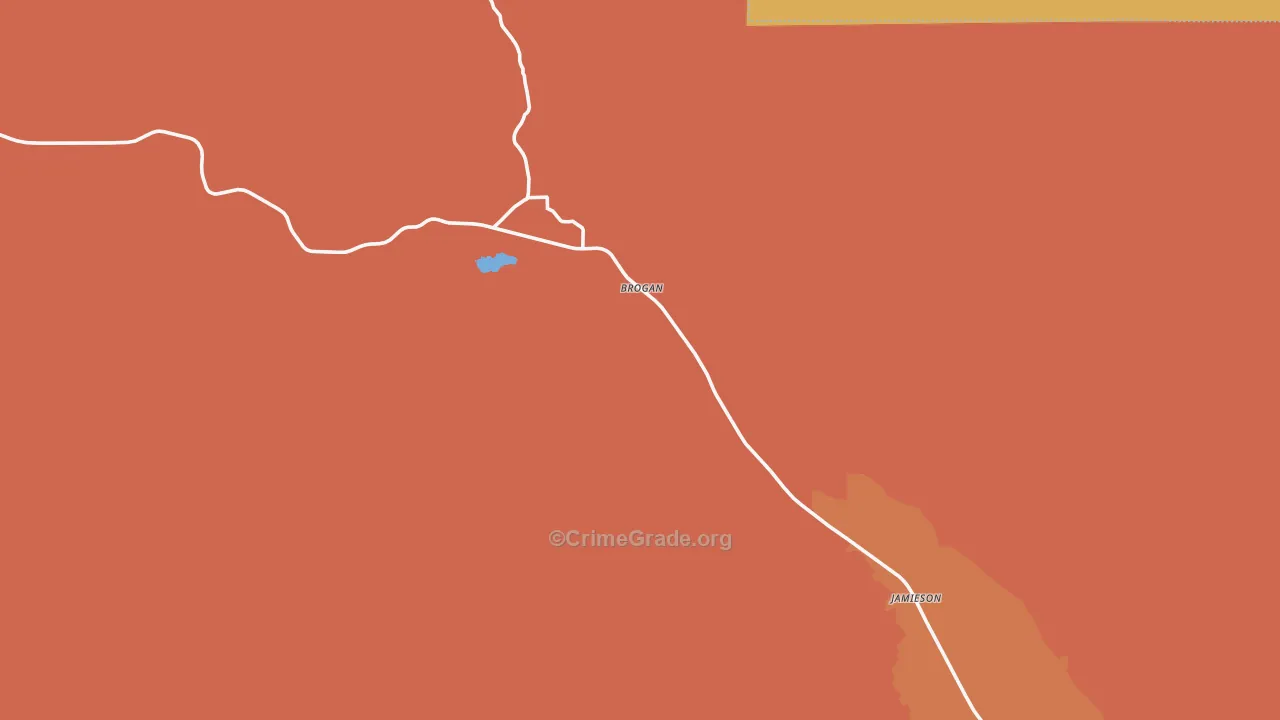 Brogan, OR Map of Robbery Rates