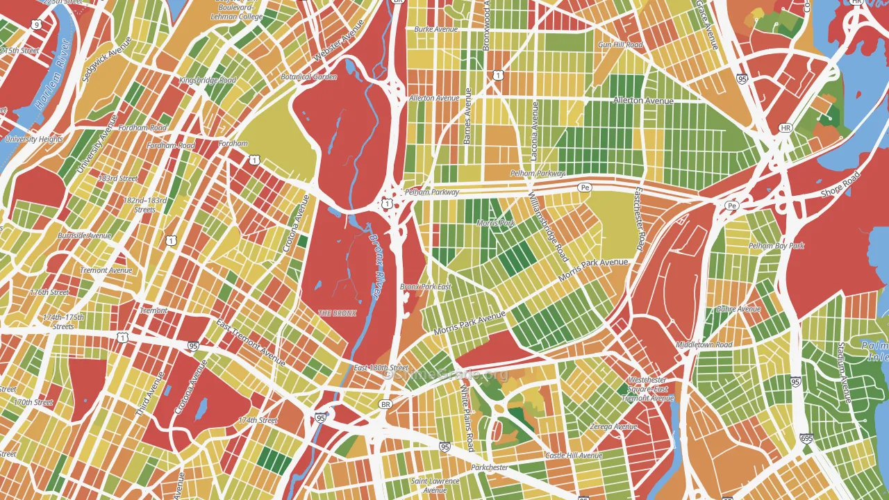 Bronxdale, Bronx, NY Map of Robbery Rates