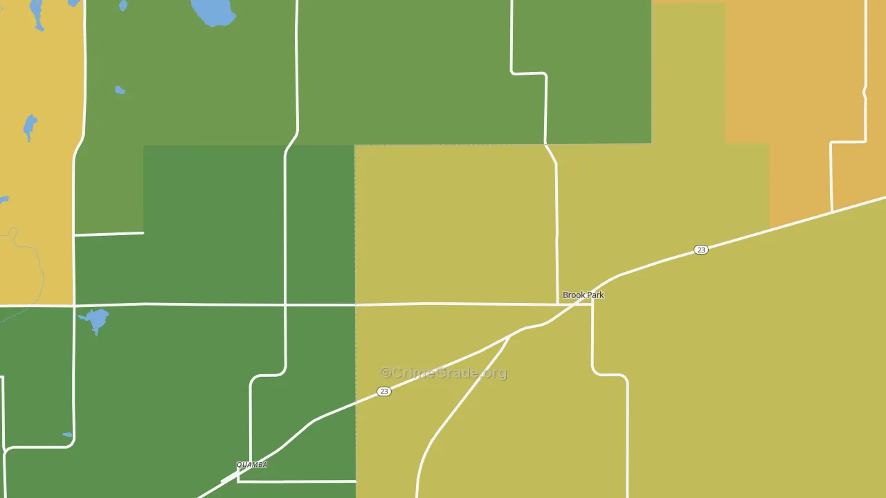 Brook Park, MN Map of Robbery Rates
