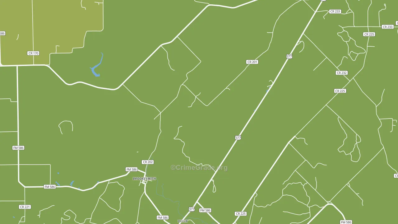 Brookesmith, TX Map of Robbery Rates