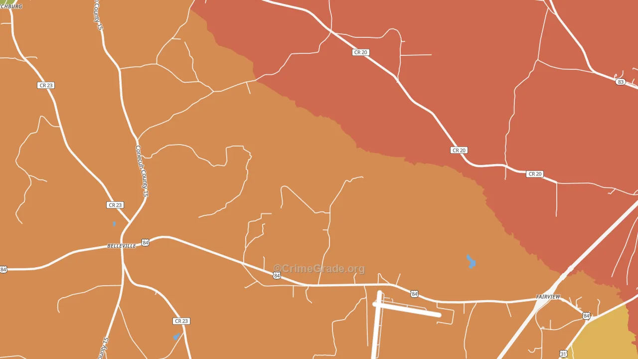 Brooklyn, AL Map of Robbery Rates