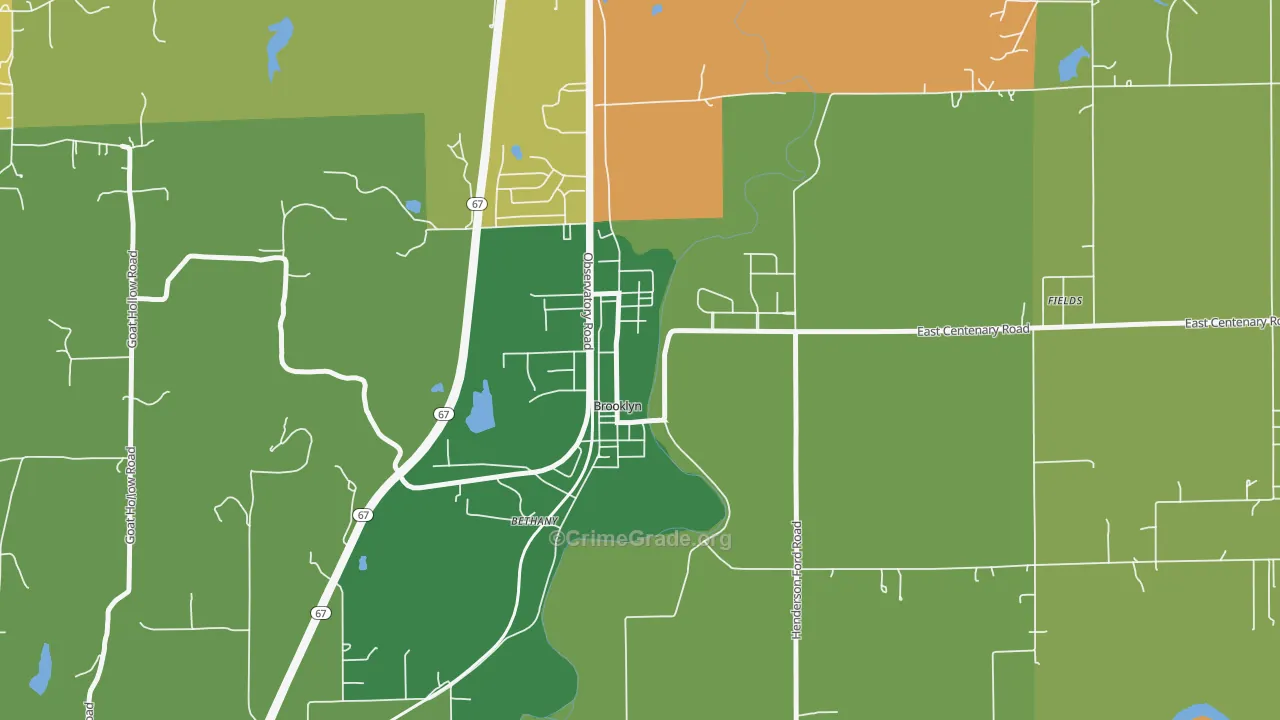Brooklyn, IN Map of Robbery Rates