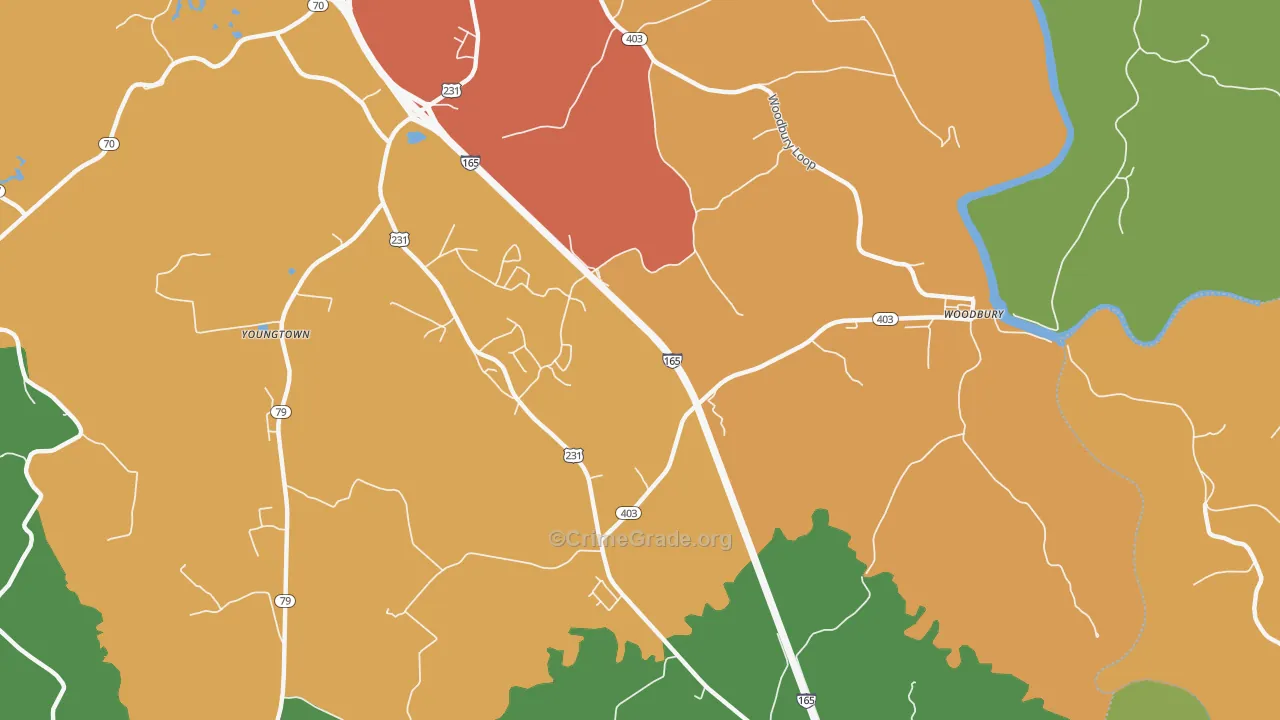 Brooklyn, KY Map of Robbery Rates
