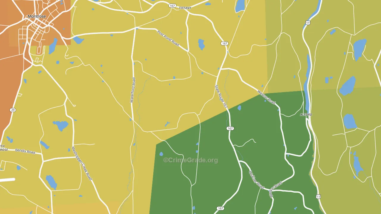 Brooklyn, PA Map of Robbery Rates