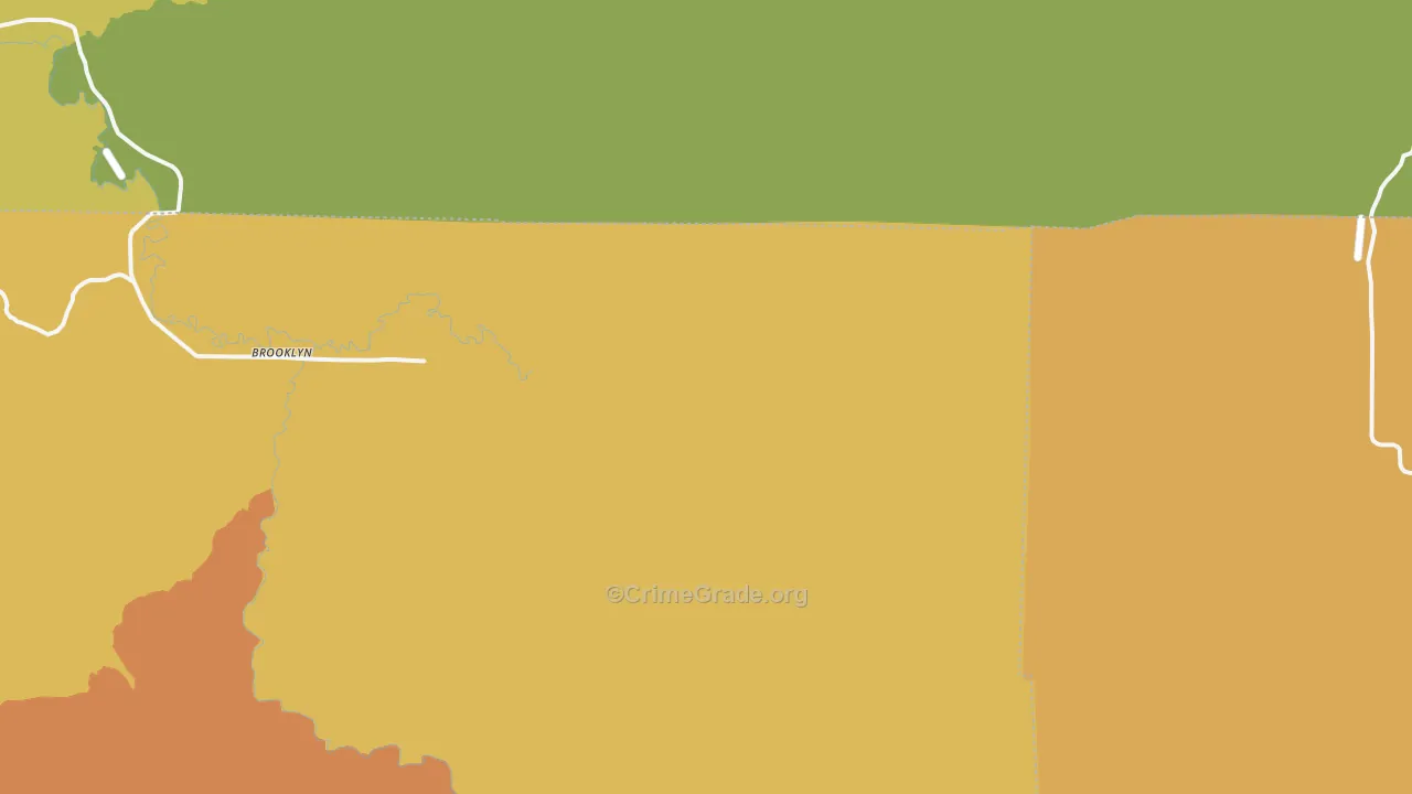 Brooklyn, WA Map of Robbery Rates