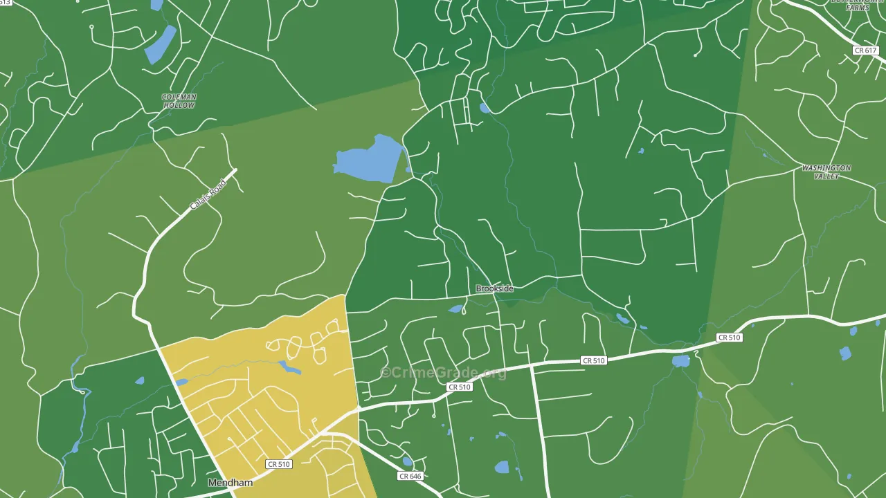 Brookside, NJ Map of Robbery Rates