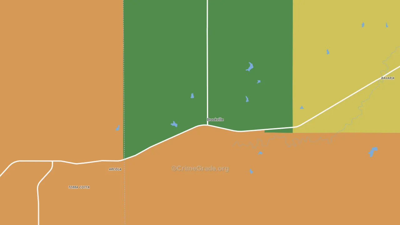 Brookville, KS Map of Robbery Rates