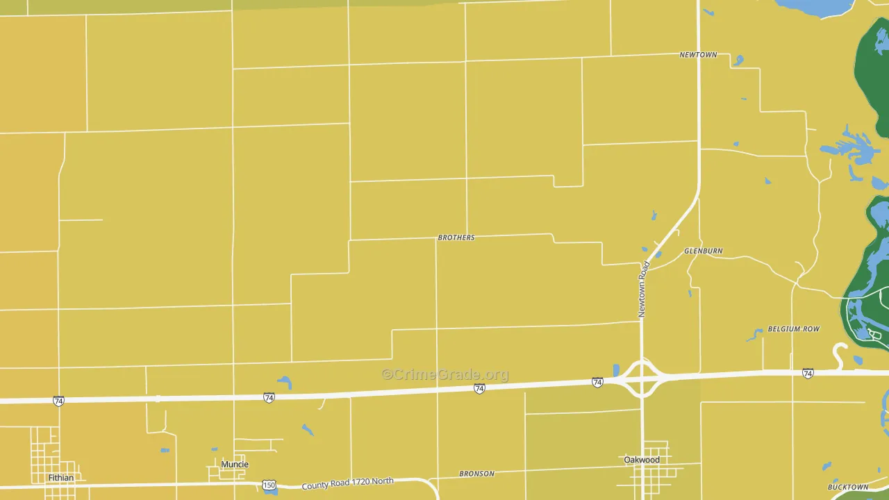 Brothers, IL Map of Robbery Rates