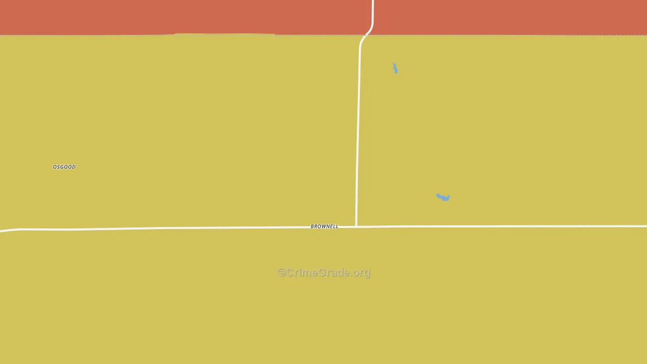 Brownell, KS Map of Robbery Rates