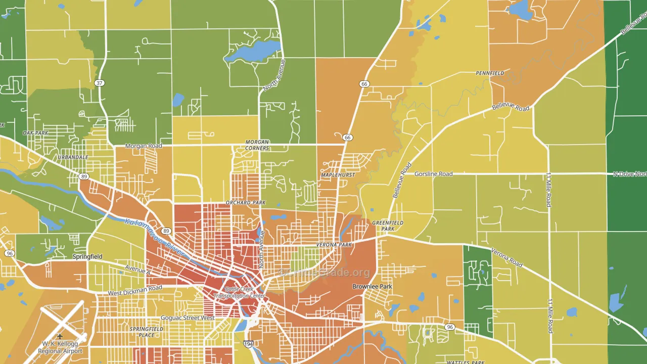 Brownlee Park, MI Map of Robbery Rates