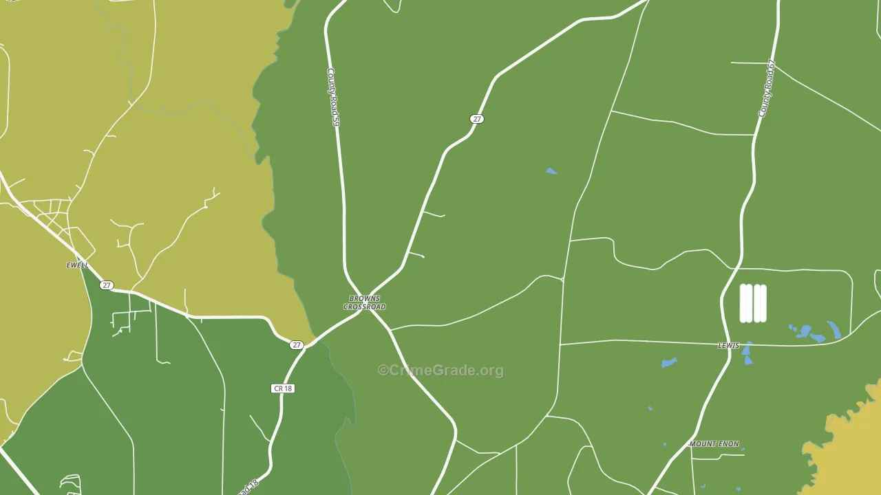 Browns Crossroads, AL Map of Robbery Rates