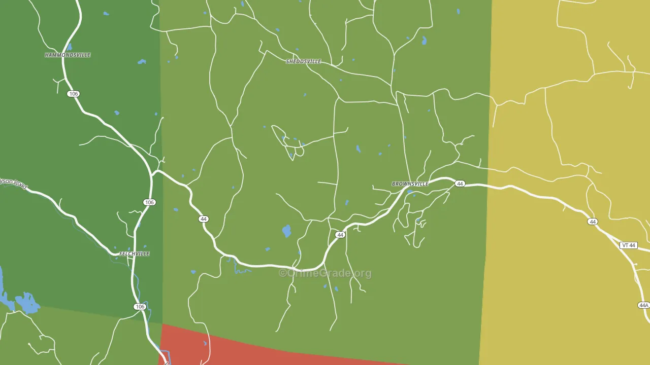 Brownsville, VT Map of Robbery Rates