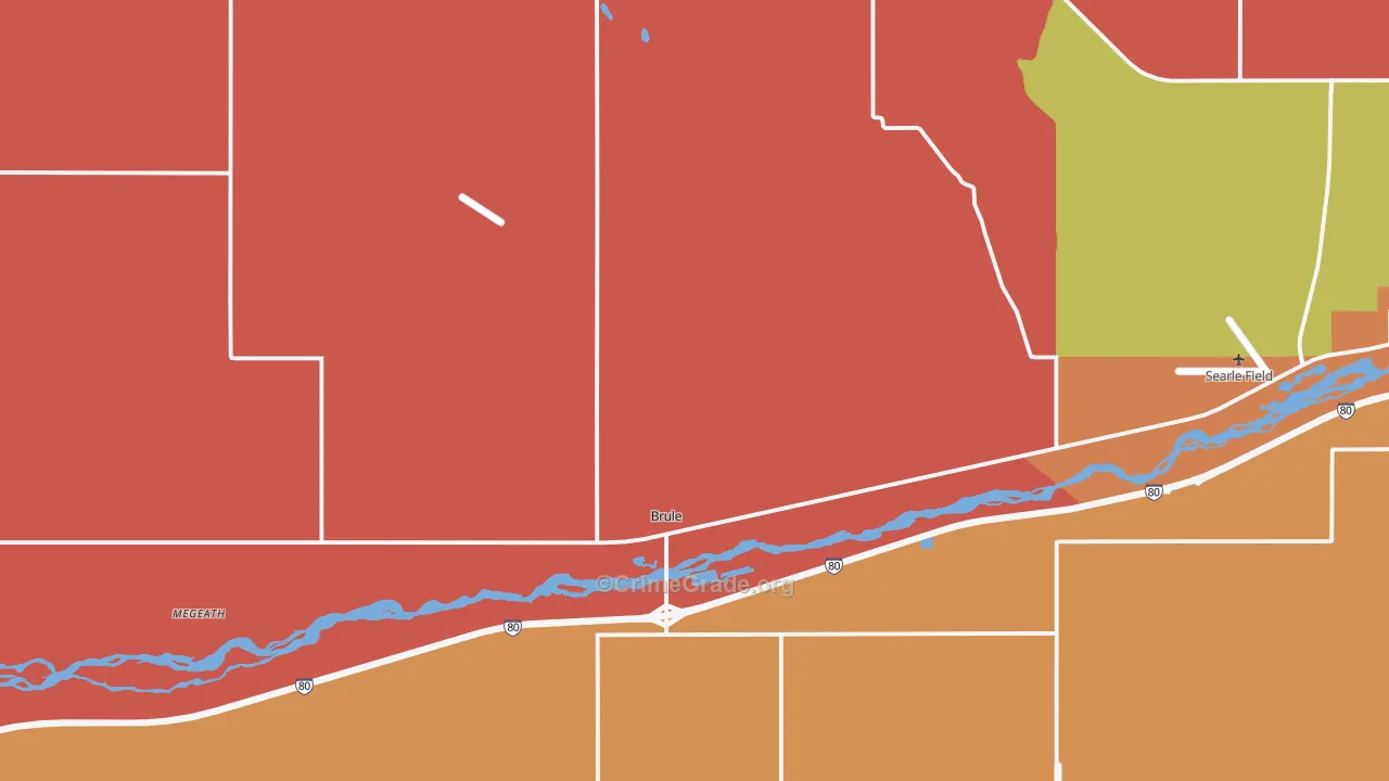 Brule, NE Map of Robbery Rates