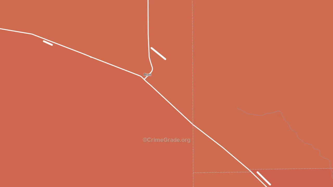 Bruni, TX Map of Robbery Rates