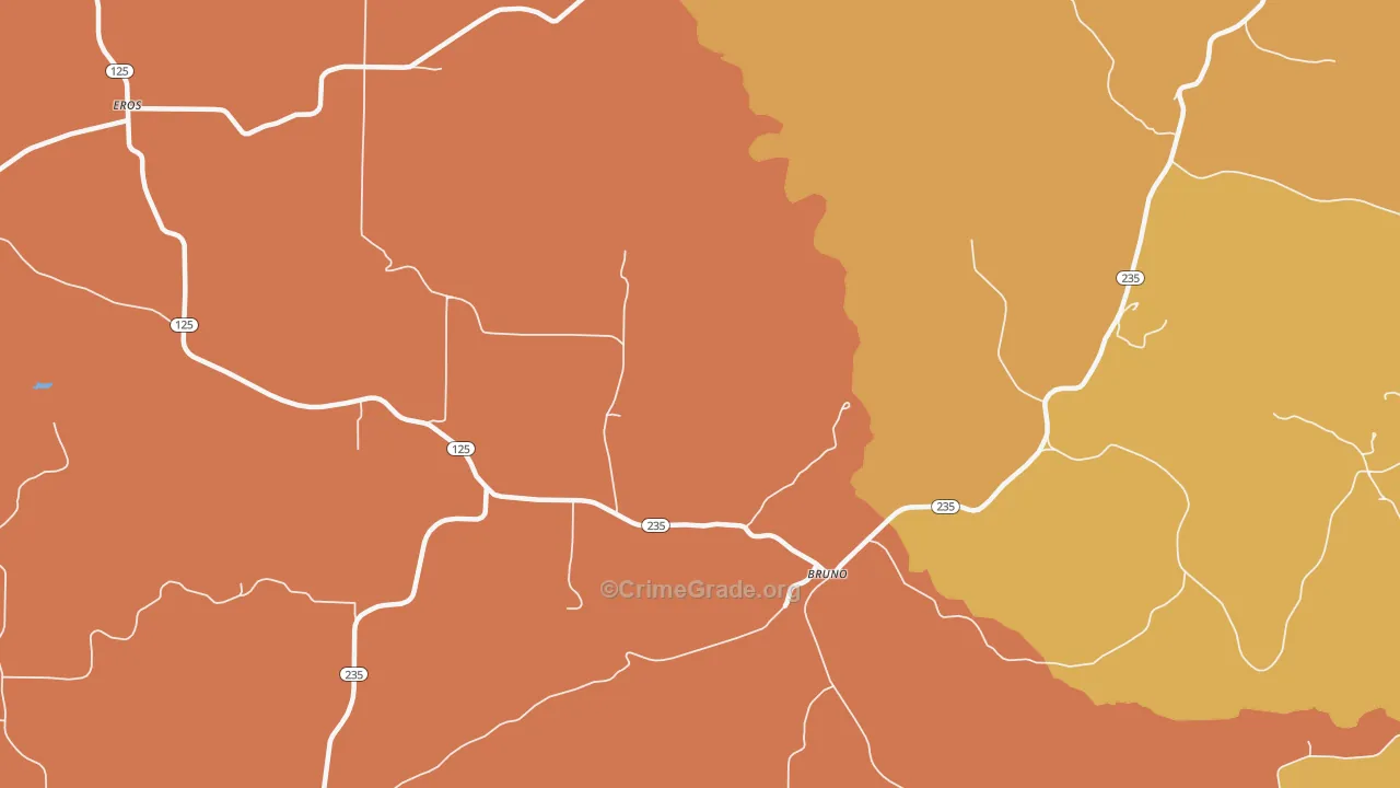 Bruno, AR Map of Robbery Rates