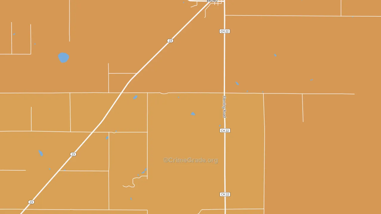 Bruno, MN Map of Robbery Rates