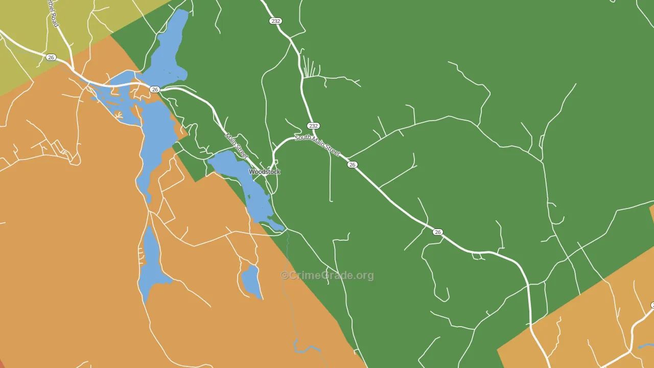 Bryant Pond, ME Map of Robbery Rates