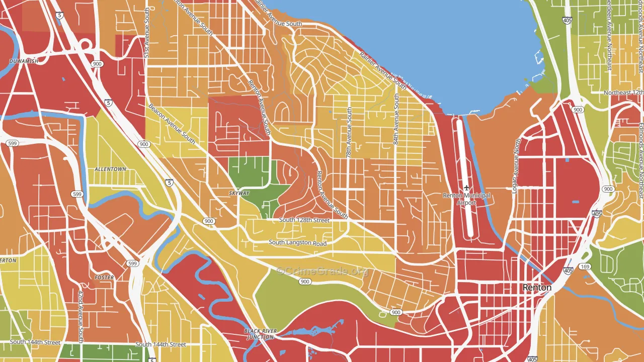 Bryn Mawr-Skyway, WA Map of Robbery Rates