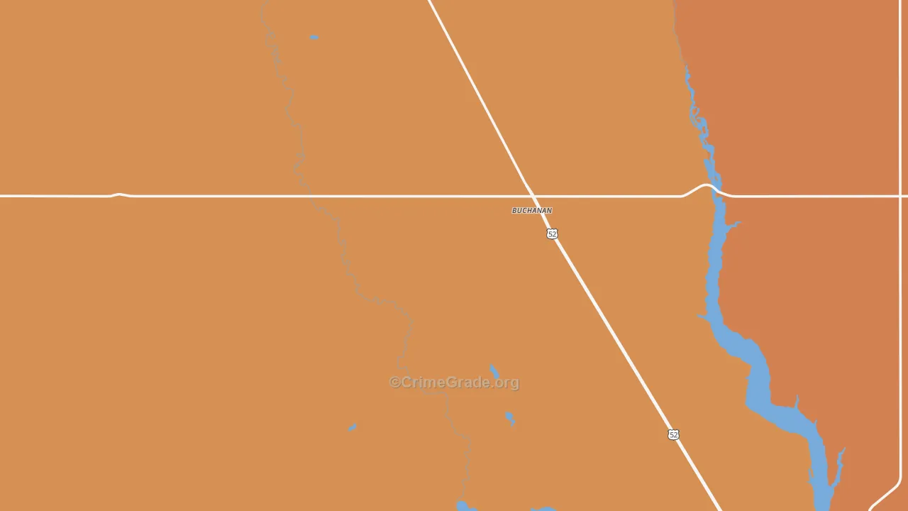 Buchanan, ND Map of Robbery Rates