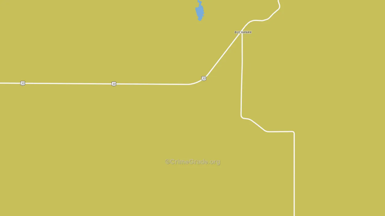Buchanan, OR Map of Robbery Rates