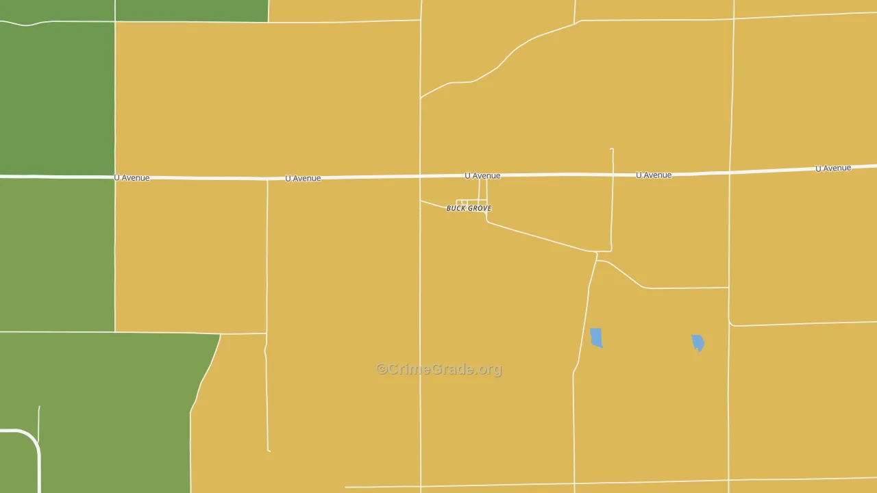 Buck Grove, IA Map of Robbery Rates