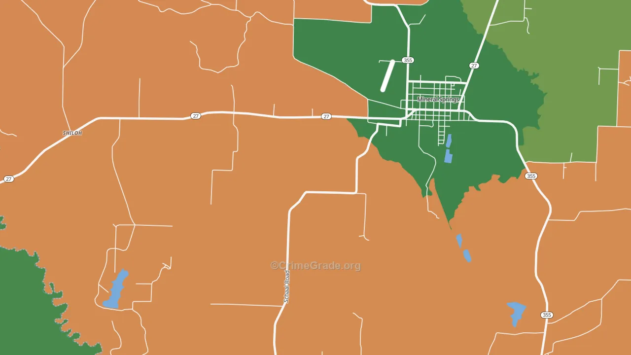 Buck Range, AR Map of Robbery Rates